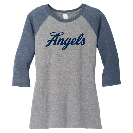 BNGSA Angels Ladies Tri-Blend 3/4 Sleeve Raglan Tee
