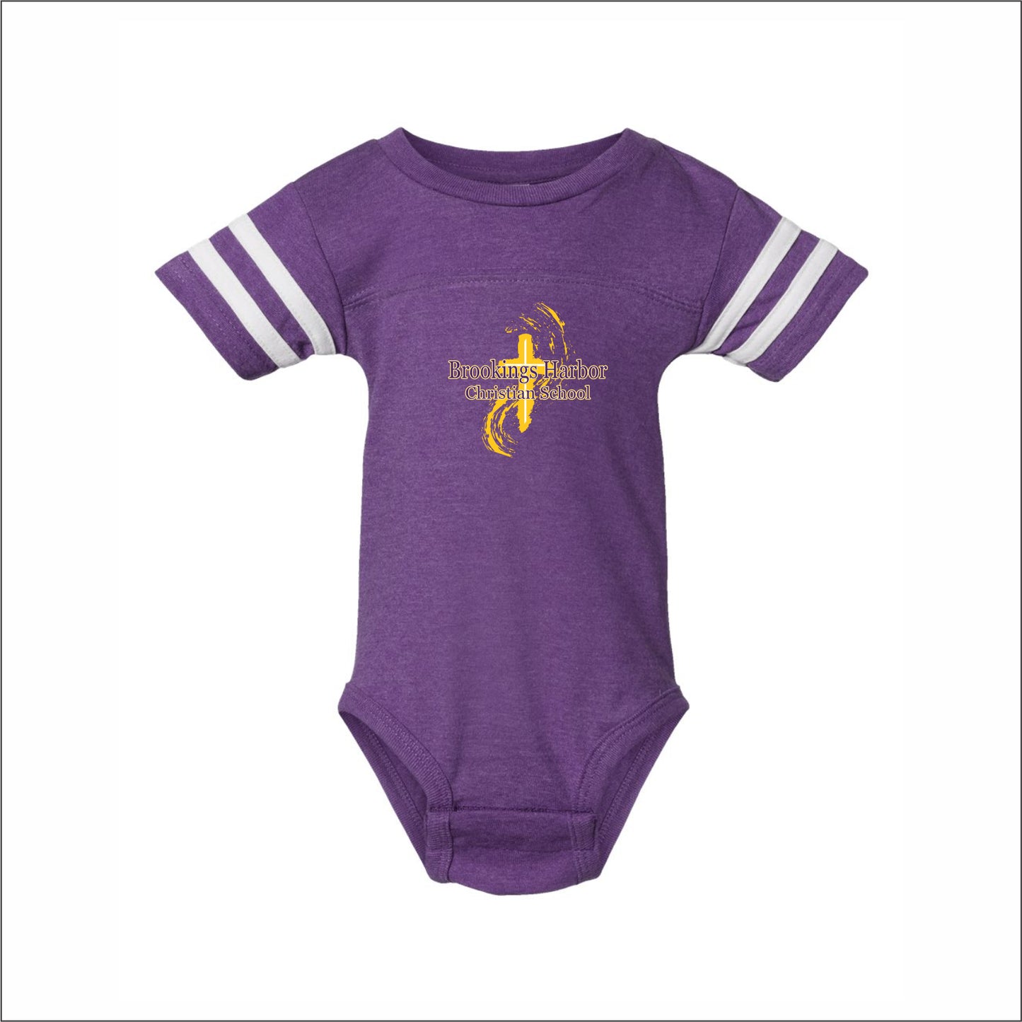 Brookings Harbor Christian Infant Vintage Football Bodysuit