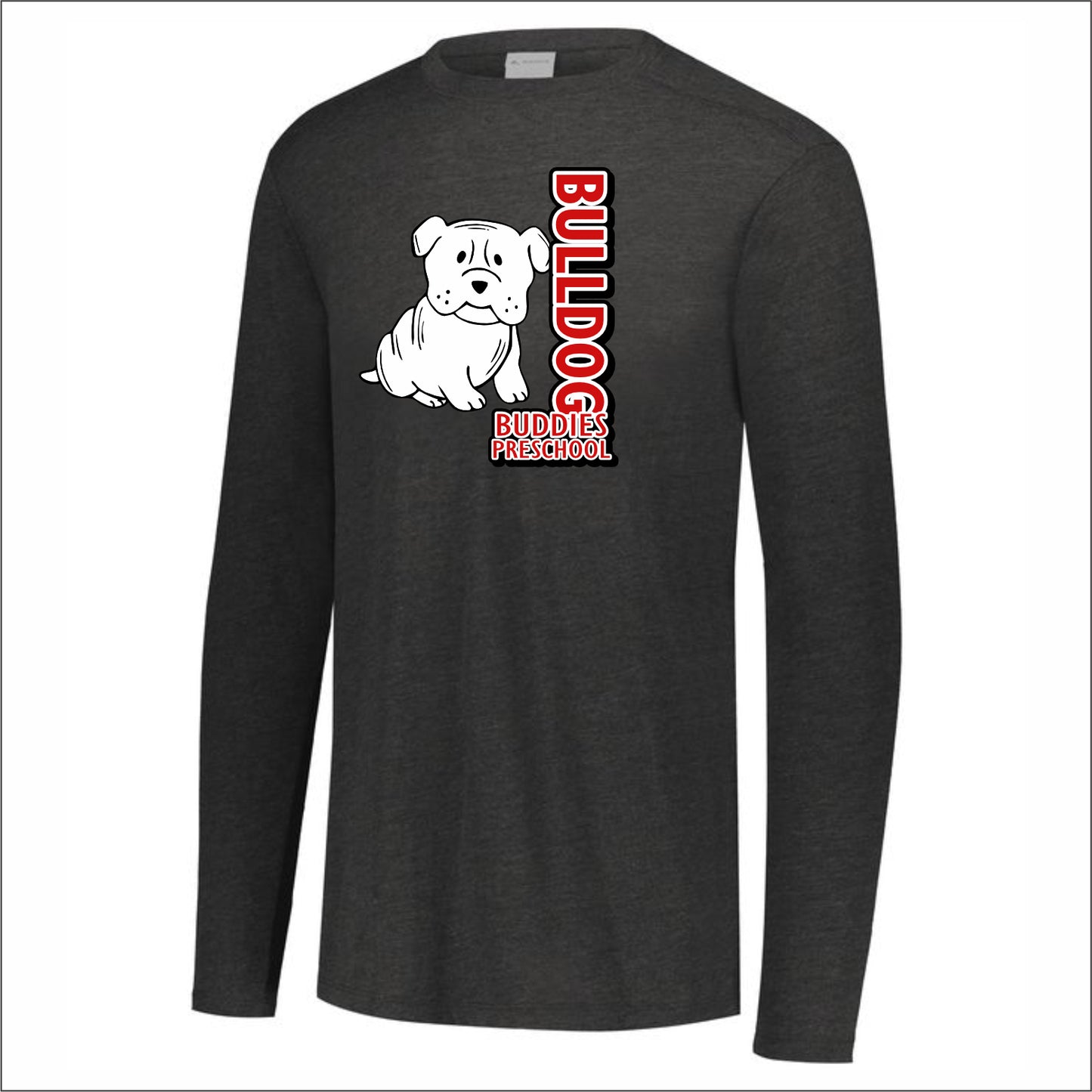 Bulldog Buddies Preschool Tri-Blend Long Sleeve T-shirt - Des. A