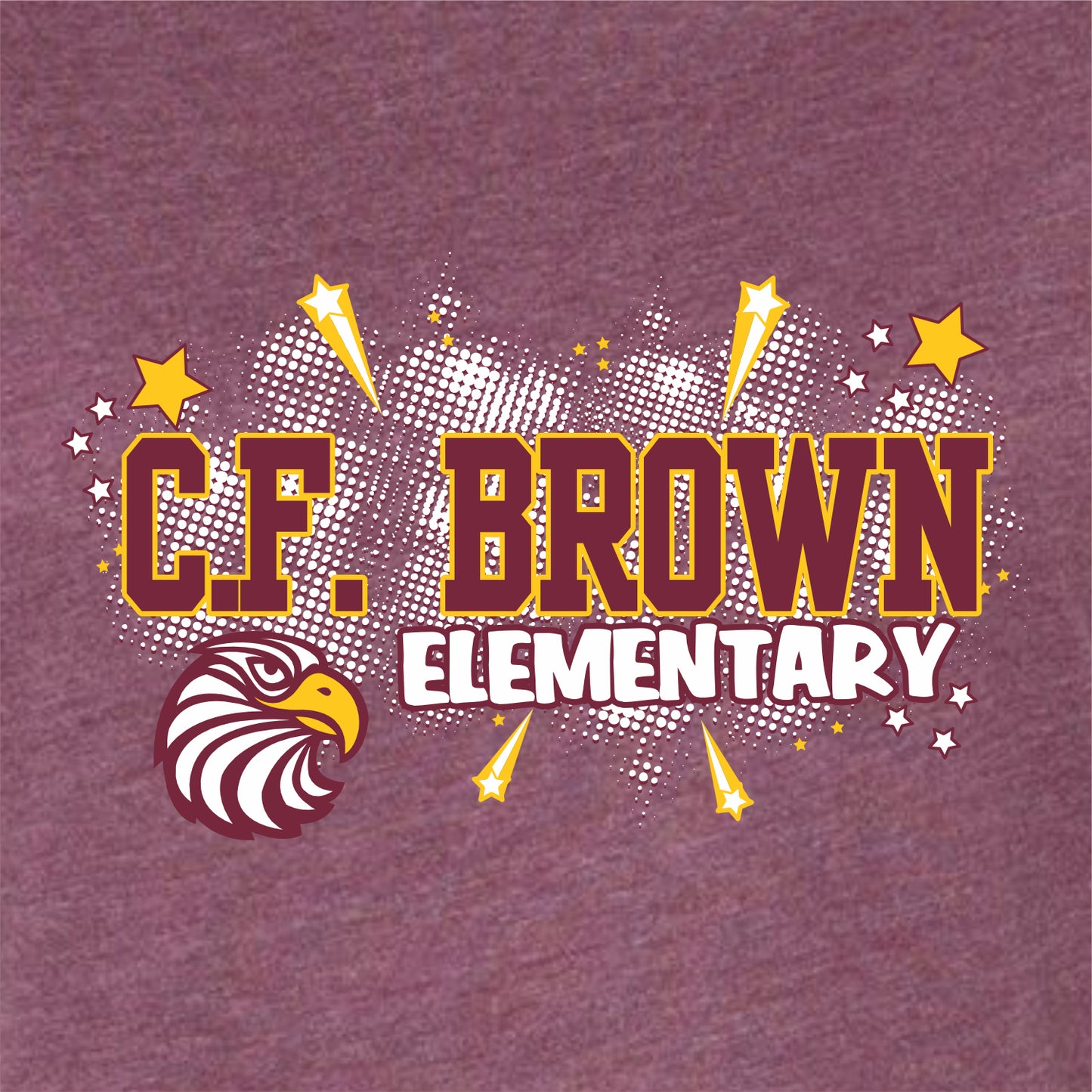 CF Brown Elem Ladies Heathered Relaxed Jersey Tee - Des. A