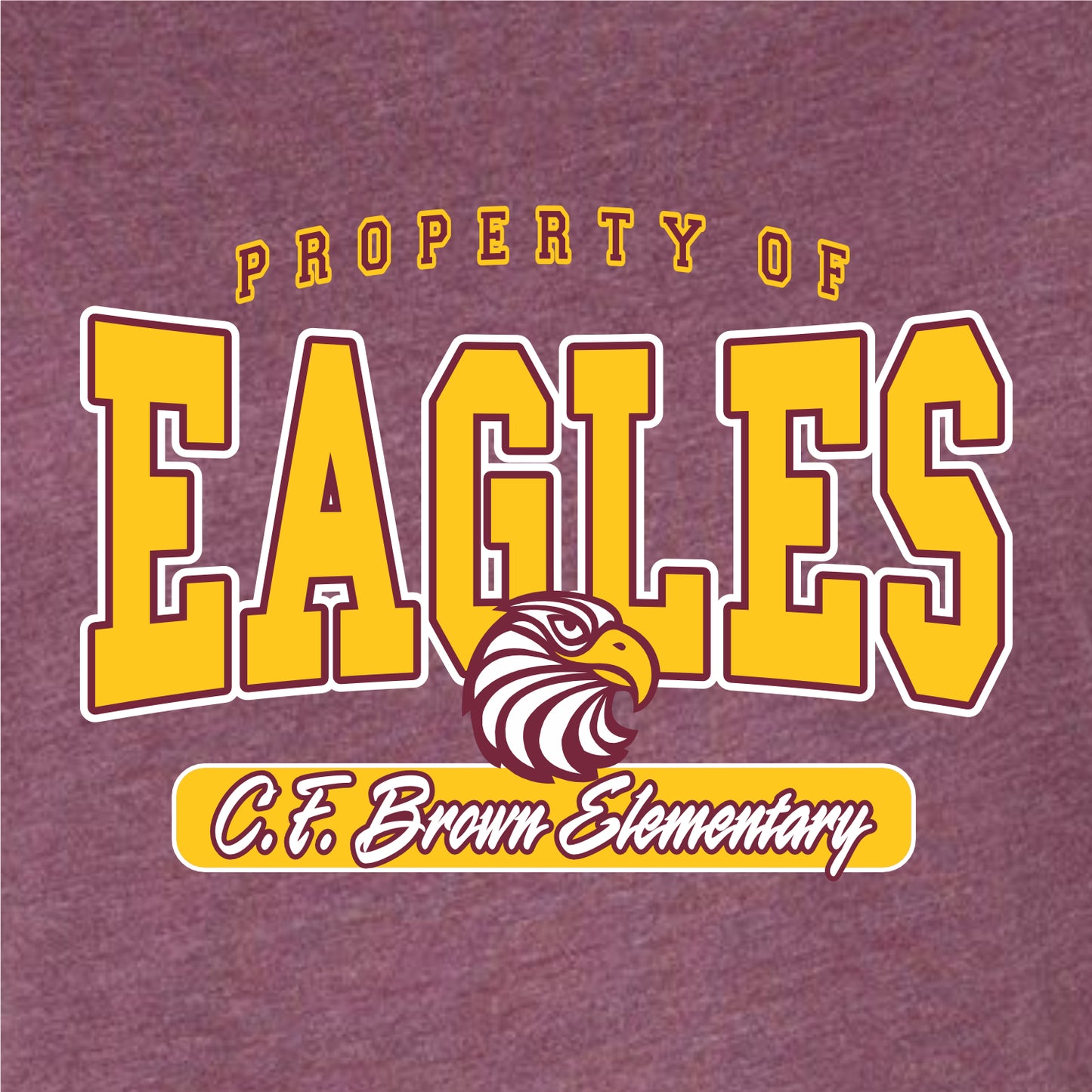 CF Brown Elem Ladies Heathered Relaxed Jersey Tee - Des. B