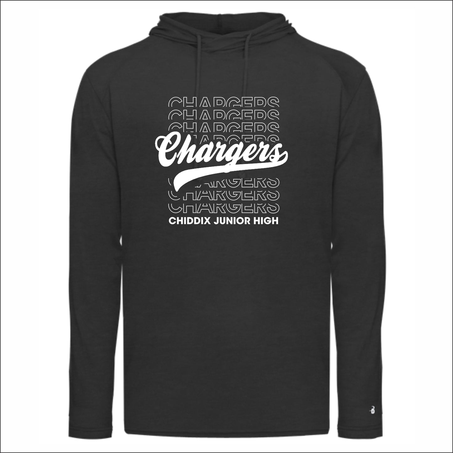 Chiddix Spiritwear Triblend Hooded Long Sleeve Tee - Design B