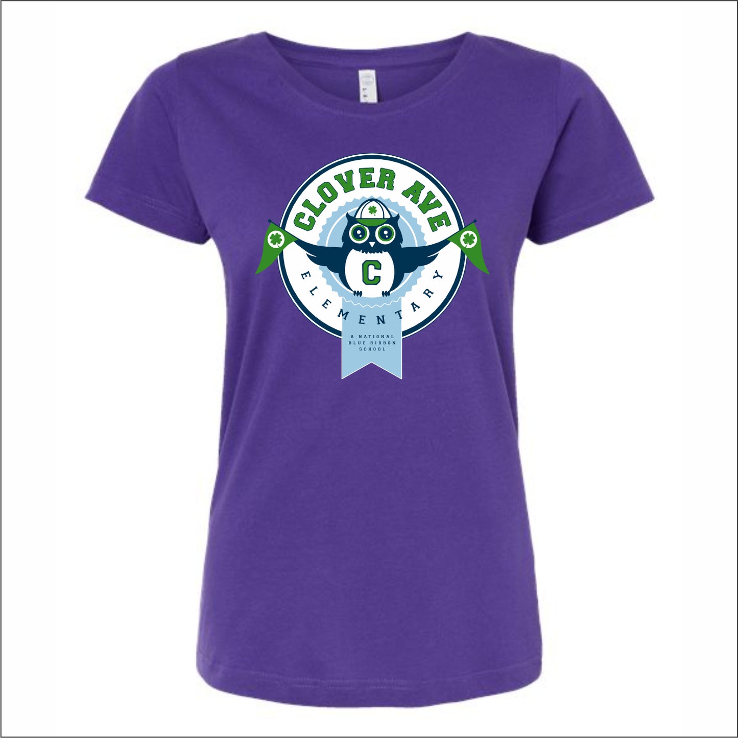 Clover Ave Elementary Girls/Ladies Fine Jersey T-shirt