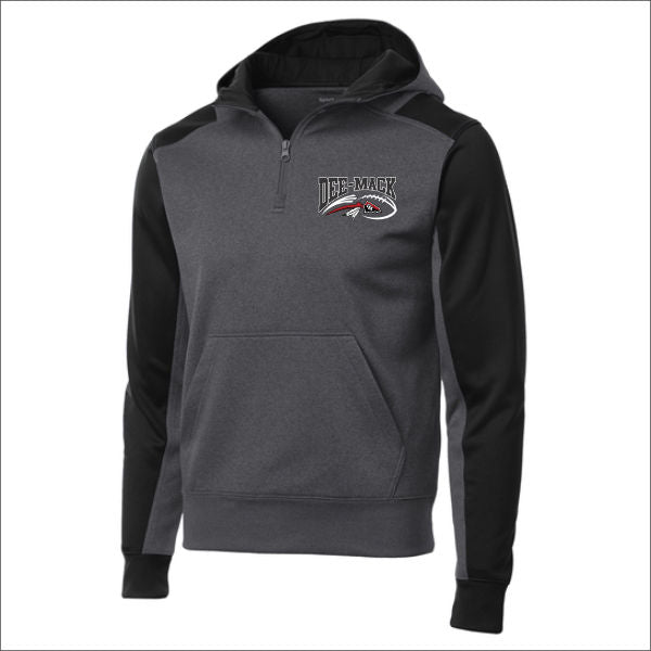 Dee-Mack JFL Performance Sport-Tek Colorblock 1/4 Zip Hooded Sweatshirt