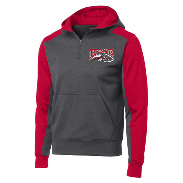 Dee-Mack JFL Performance Sport-Tek Colorblock 1/4 Zip Hooded Sweatshirt