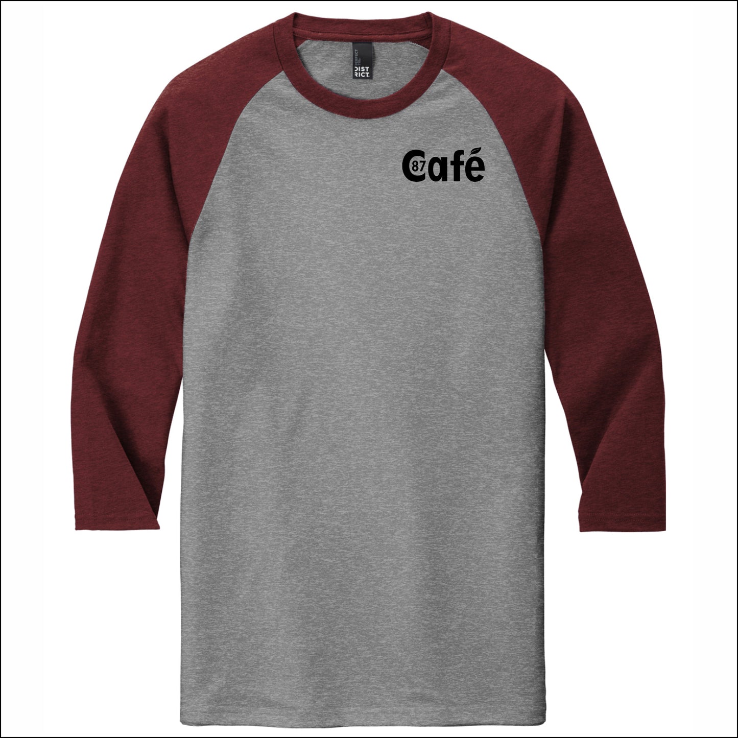 District 87 Cafe Tri-Blend 3/4 Sleeve Raglan Tee
