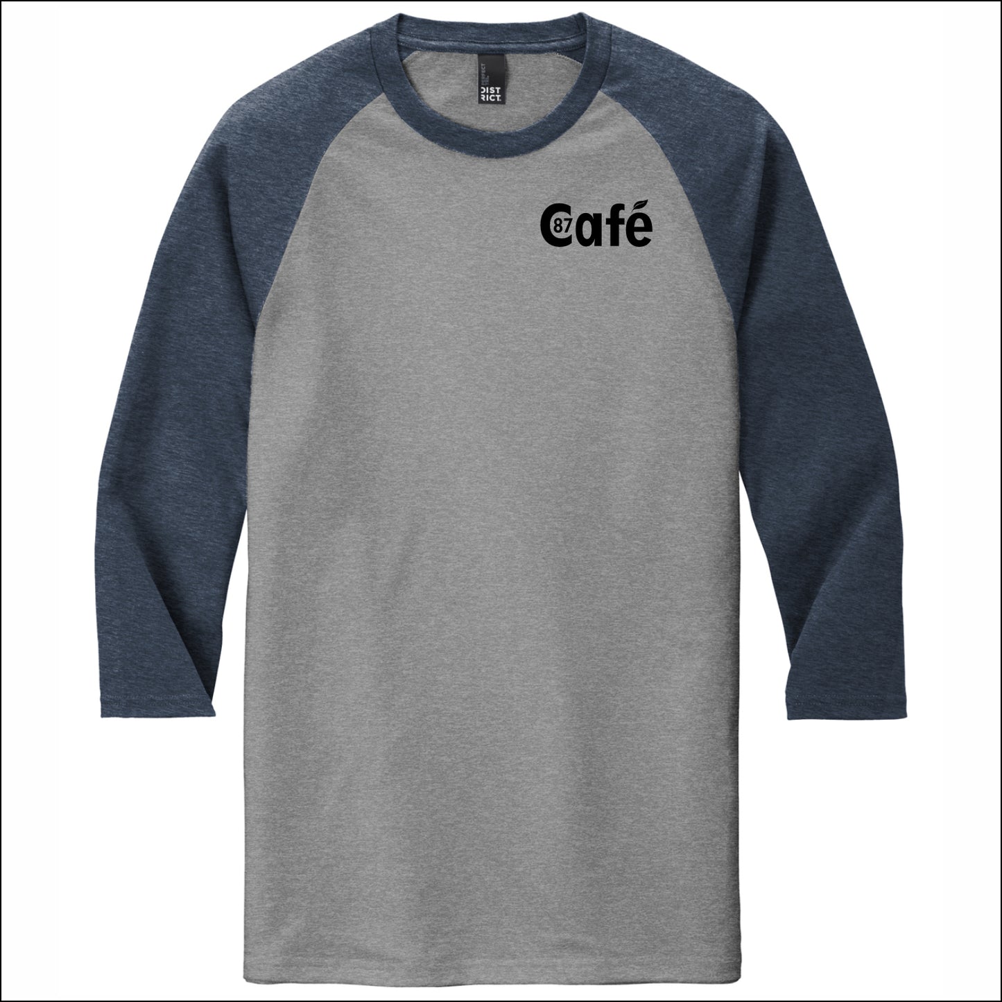 District 87 Cafe Tri-Blend 3/4 Sleeve Raglan Tee