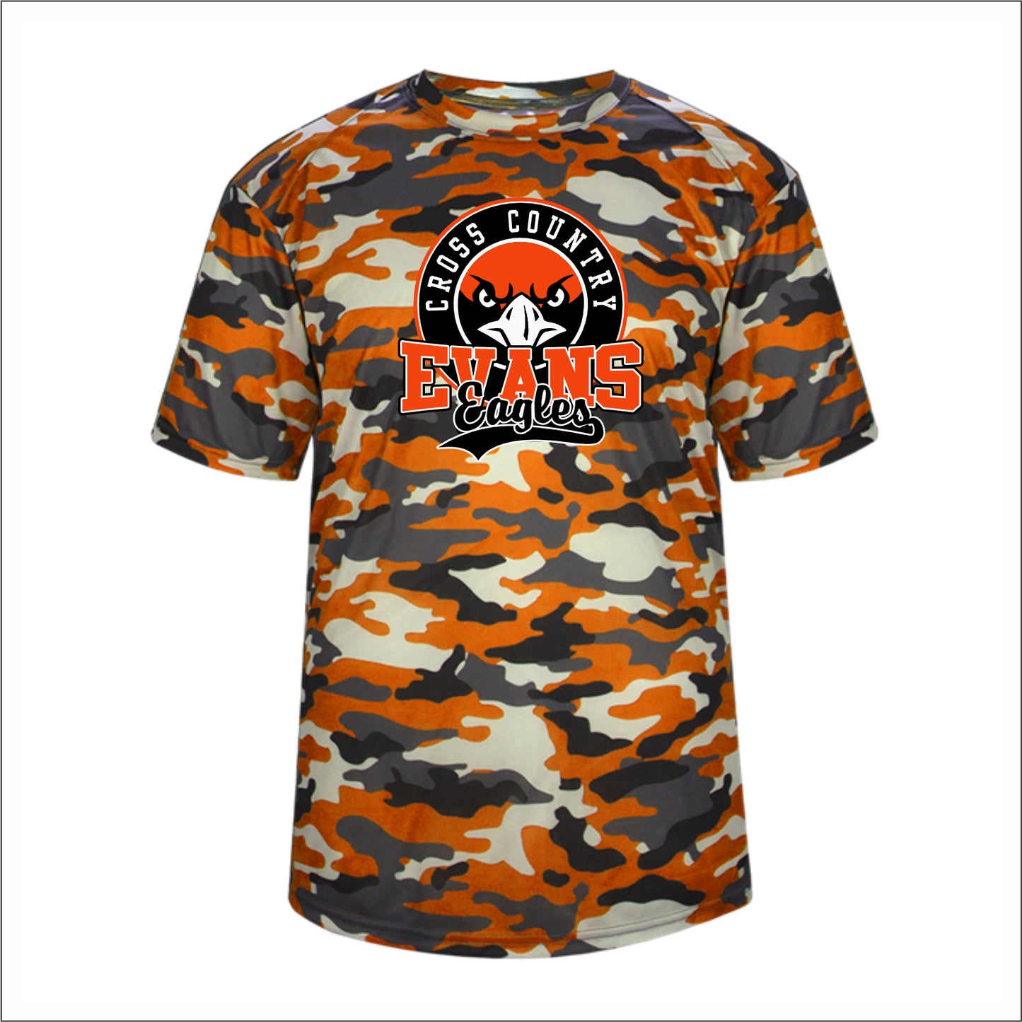 Evans Cross Country Camo Print Performance T-shirt