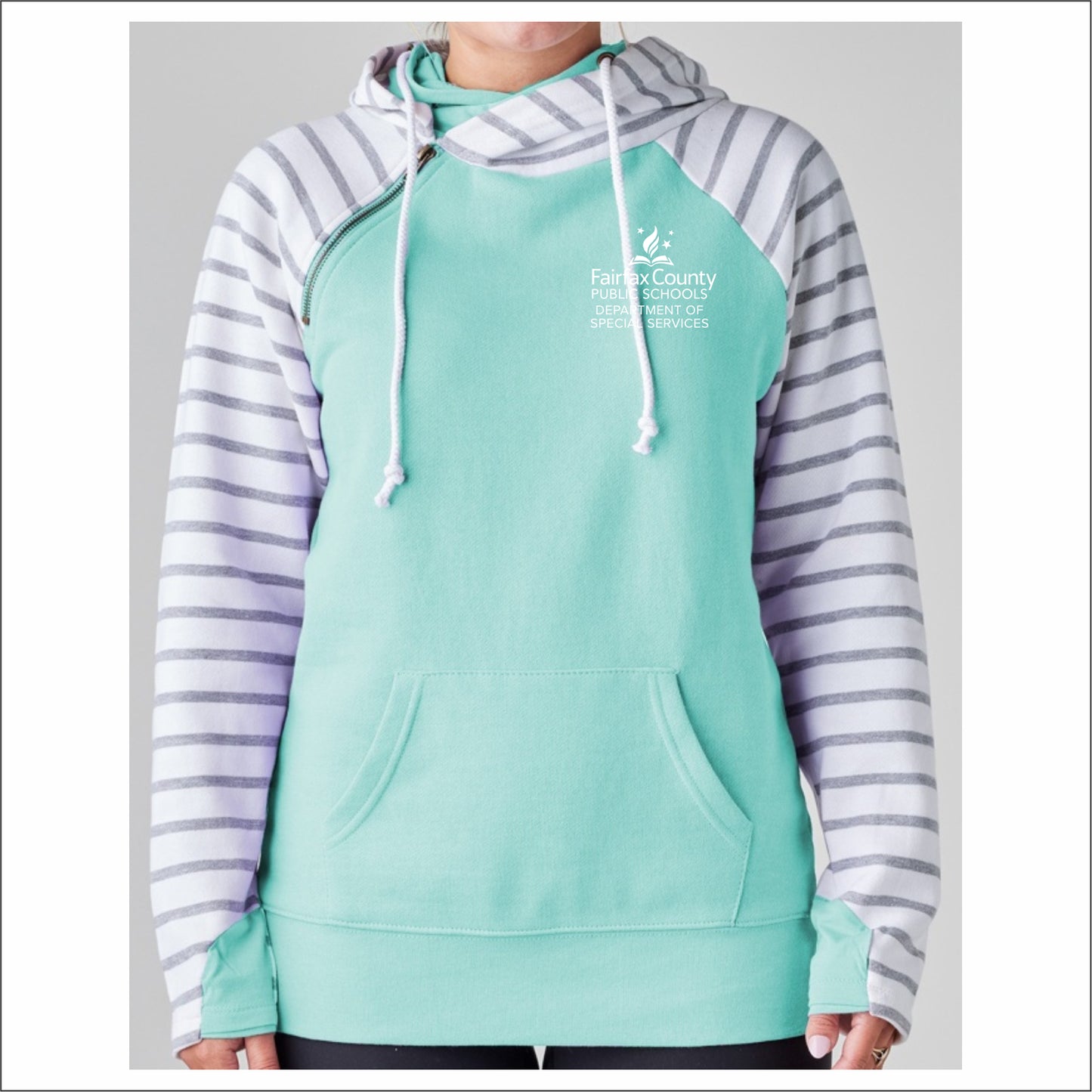 FCPS DSS Ladies Stripe Double Hooded Sweatshirt