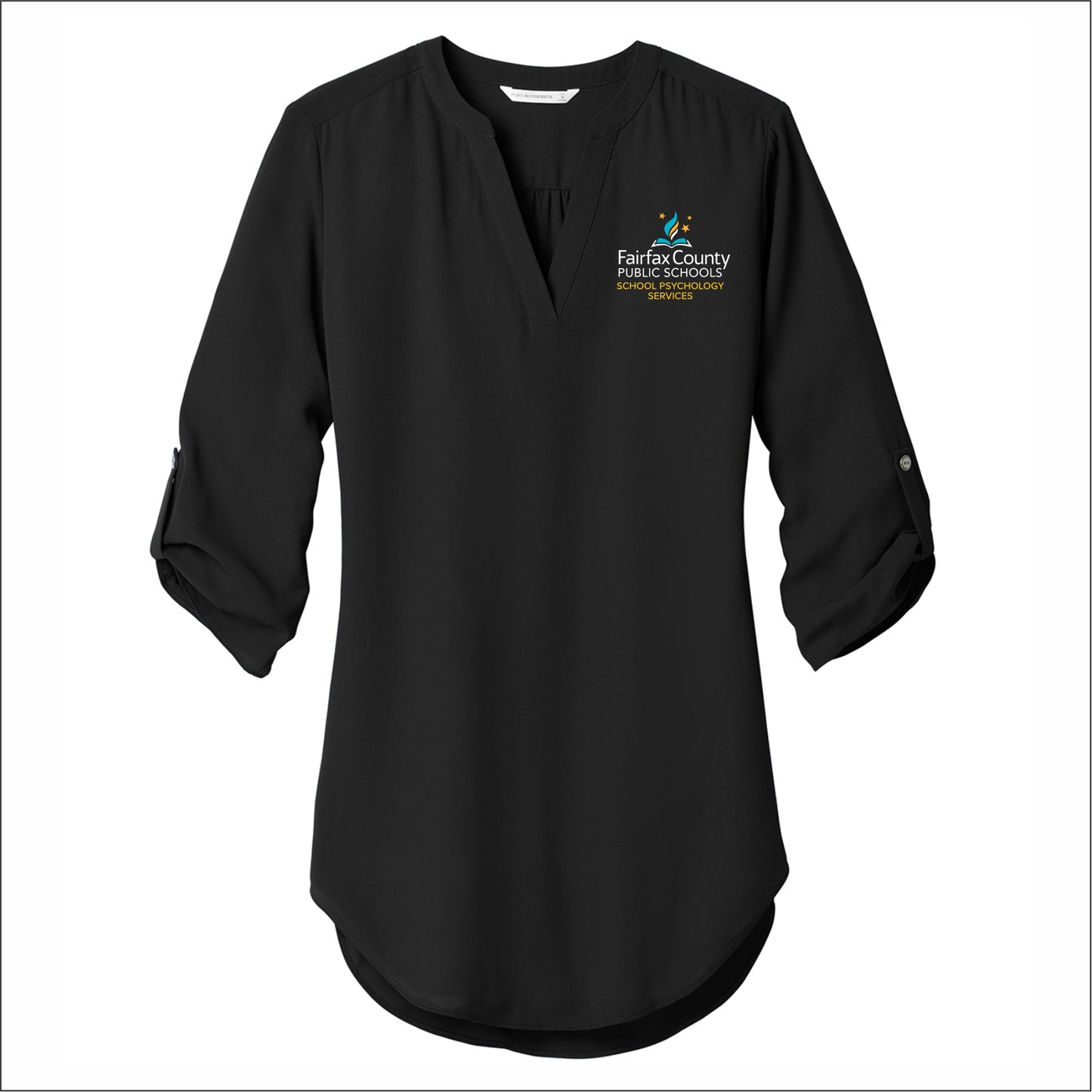 FCPS School Psych Ladies 3/4 Sleeve Tunic Blouse