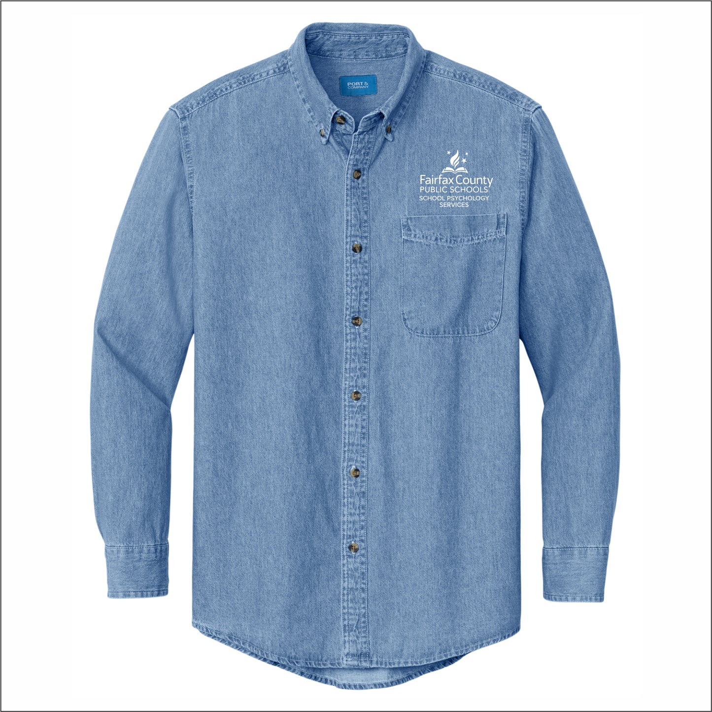 FCPS School Psych Long Sleeve Denim Shirt