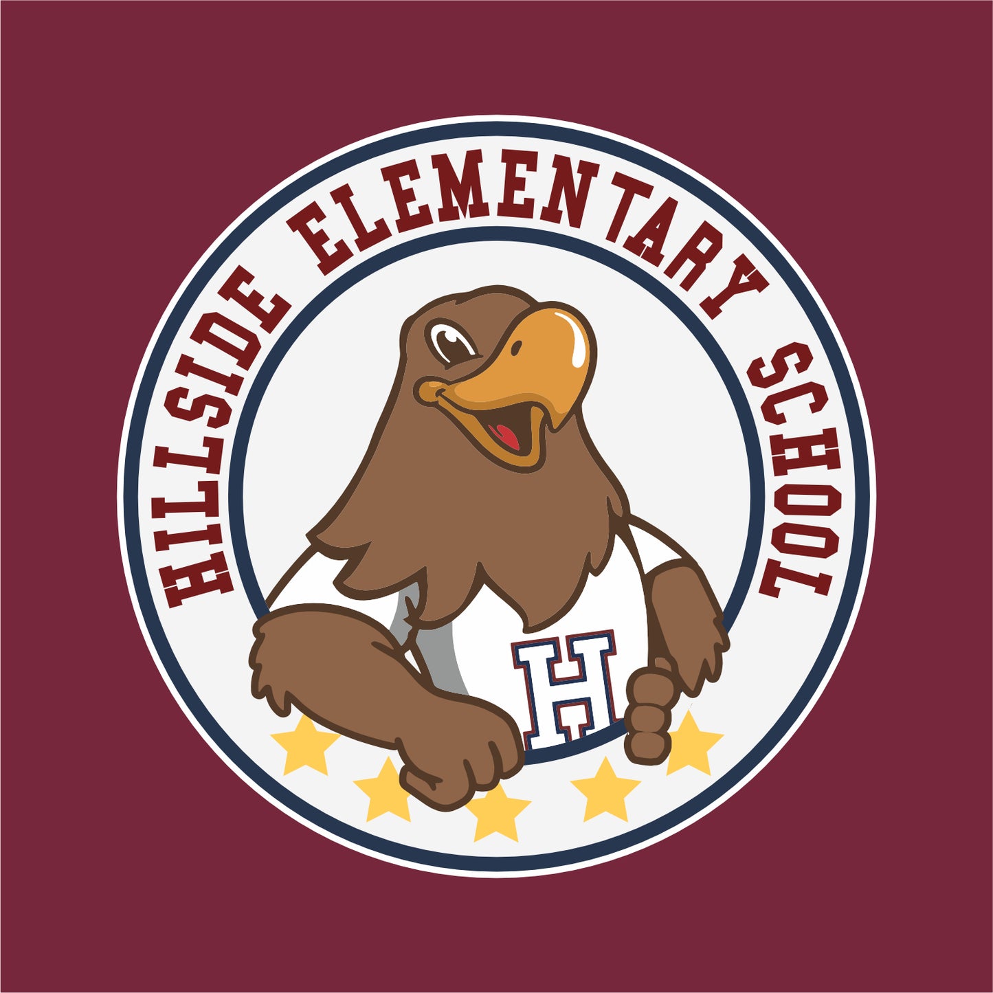 Hillside Elementary Soft Jersey T-shirt - Des. B