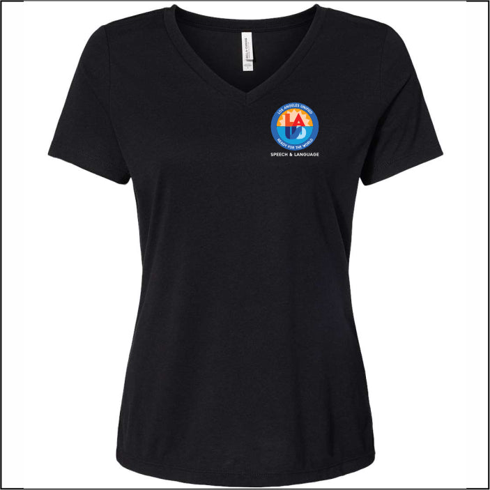 LAUSD Speech & Language Ladies Relaxed TrI-blend V-Neck T