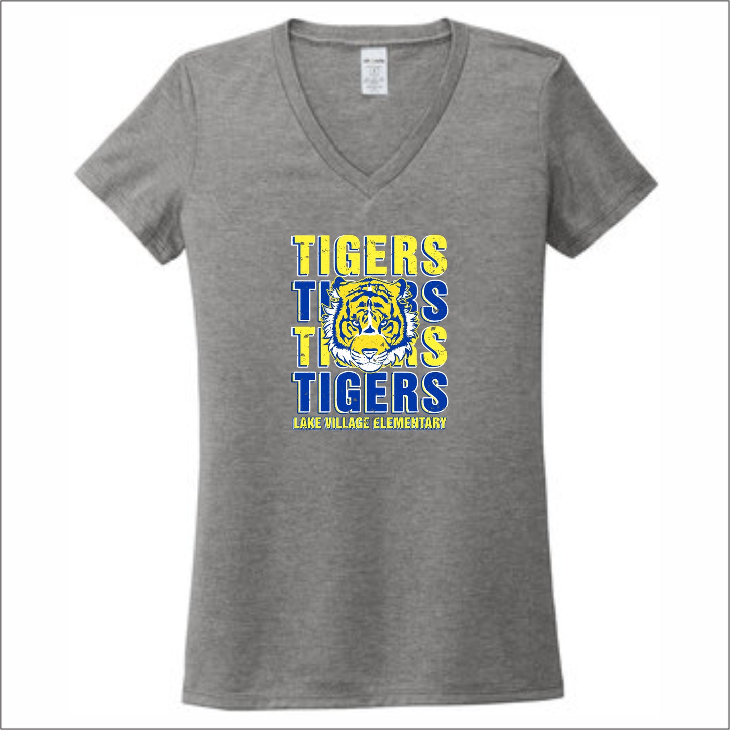 Lake Village Elem Allmade Sustainable Ladies V-Neck Tee - Des. B