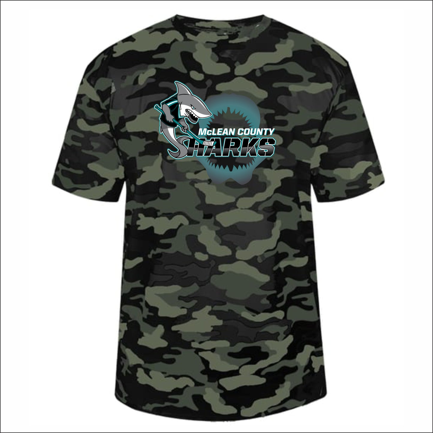MCYHA Sharks Camo Print Performance T-shirt