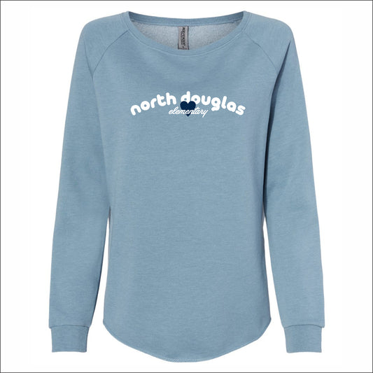 NDouglas Spiritwear Ladies Wave Wash Crewneck Sweatshirt