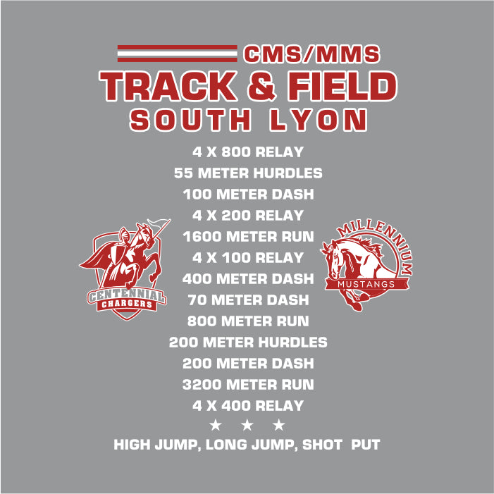 Centennial MS Track Hooded Sweatshirt