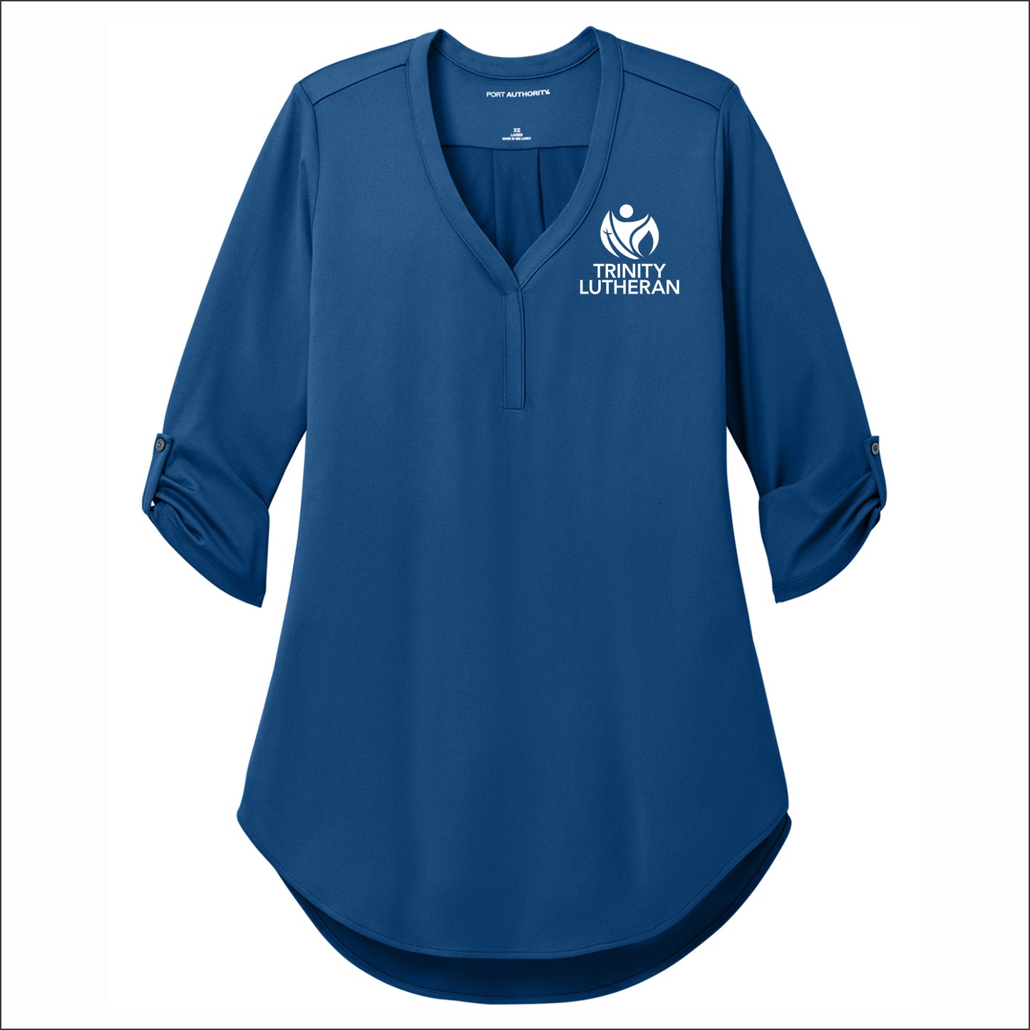 Trinity Lutheran Staff Ladies City Stretch 3/4 Sleeve Tunic - Design B