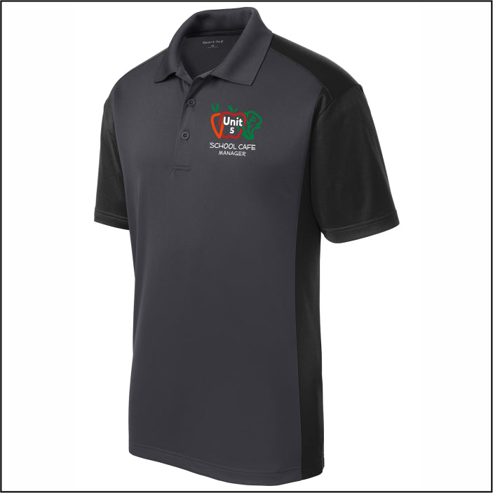 Unit 5 Food Service MANAGER Sport-Wick Colorblock Micropique Polo