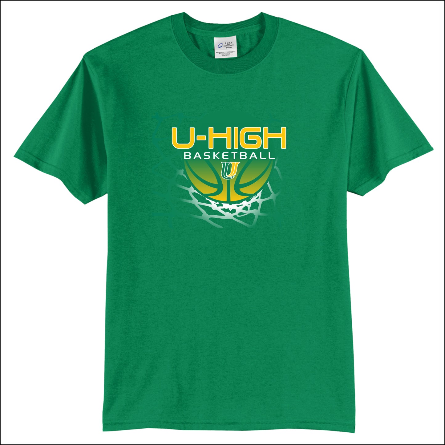 U-High Girls Basketball 50/50 Short Sleeve T-shirt - Design A