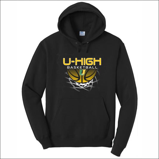 U-High Girls Basketball Hooded Sweatshirt - Design A