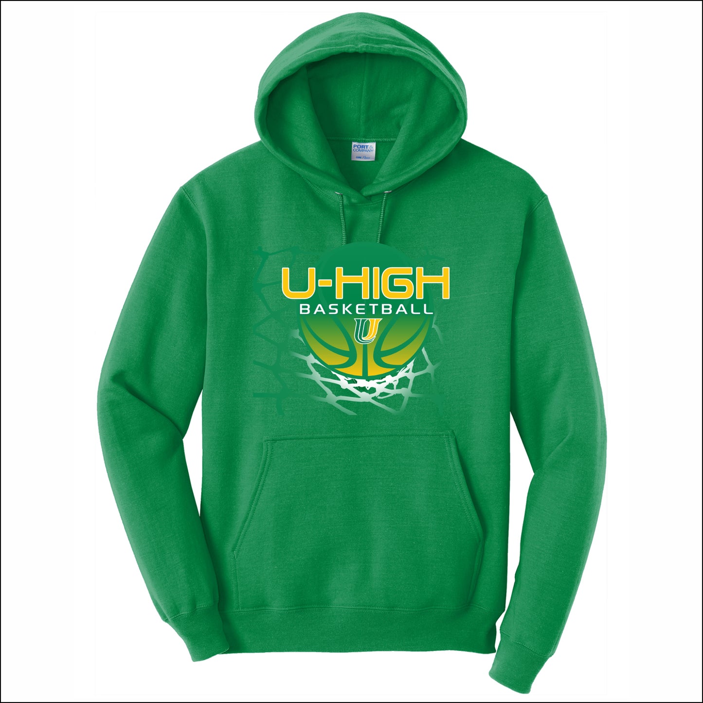 U-High Girls Basketball Hooded Sweatshirt - Design A