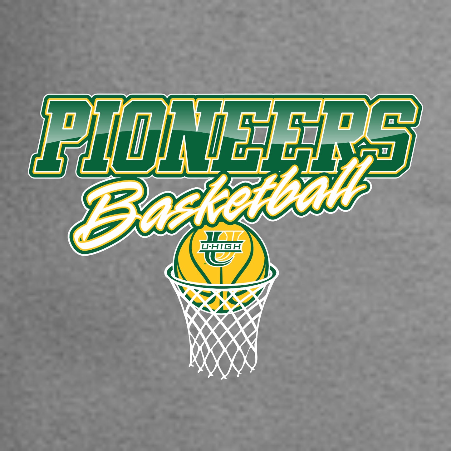 U-High Girls Basketball Hooded Sweatshirt - Design B