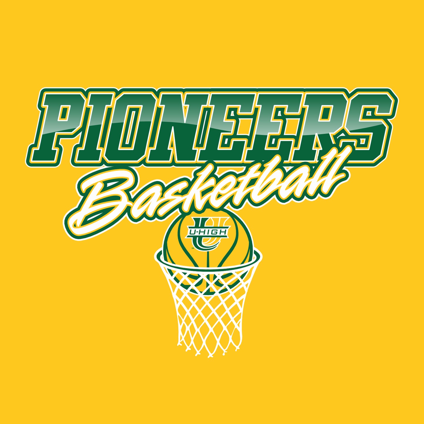 U-High Girls Basketball 50/50 Long Sleeve T-shirt - Design B