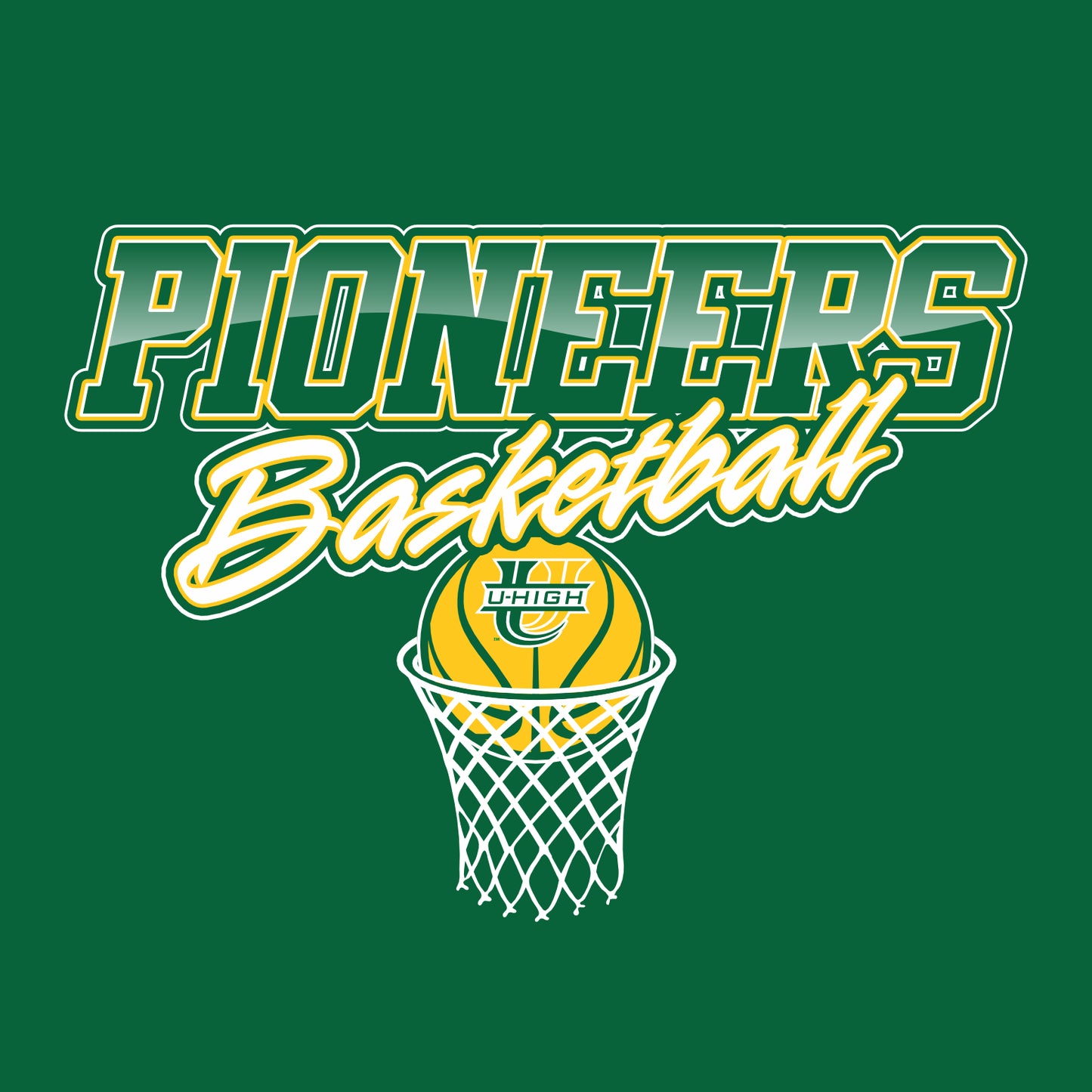 U-High Girls Basketball Hooded Sweatshirt - Design B