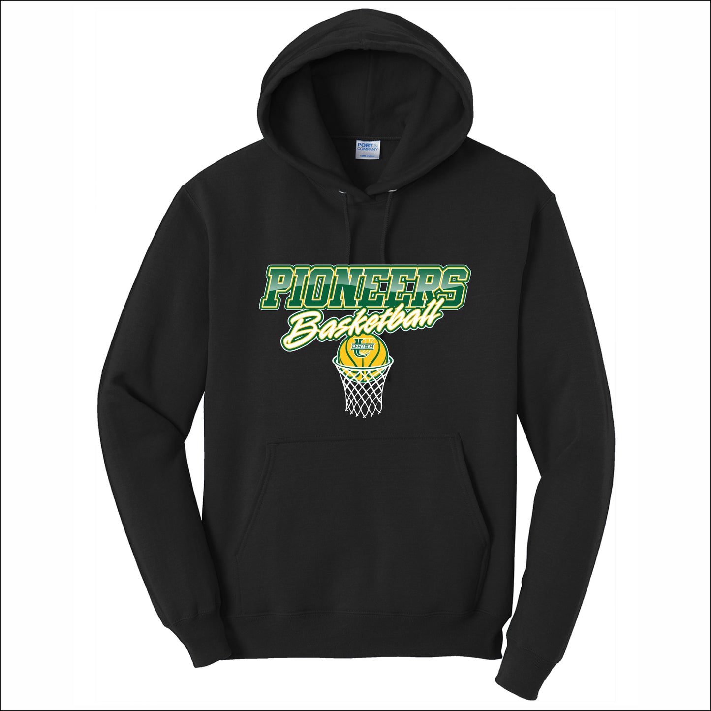 U-High Girls Basketball Hooded Sweatshirt - Design B