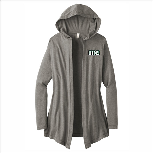 UTMS Staff Ladies Tri-Blend Hooded Cardigan