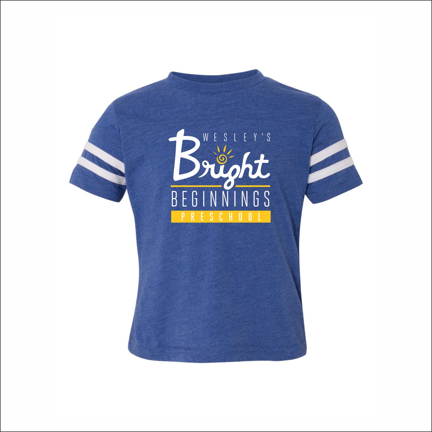 Wesley's Bright Beginnings Toddler Football Fine Jersey Tee