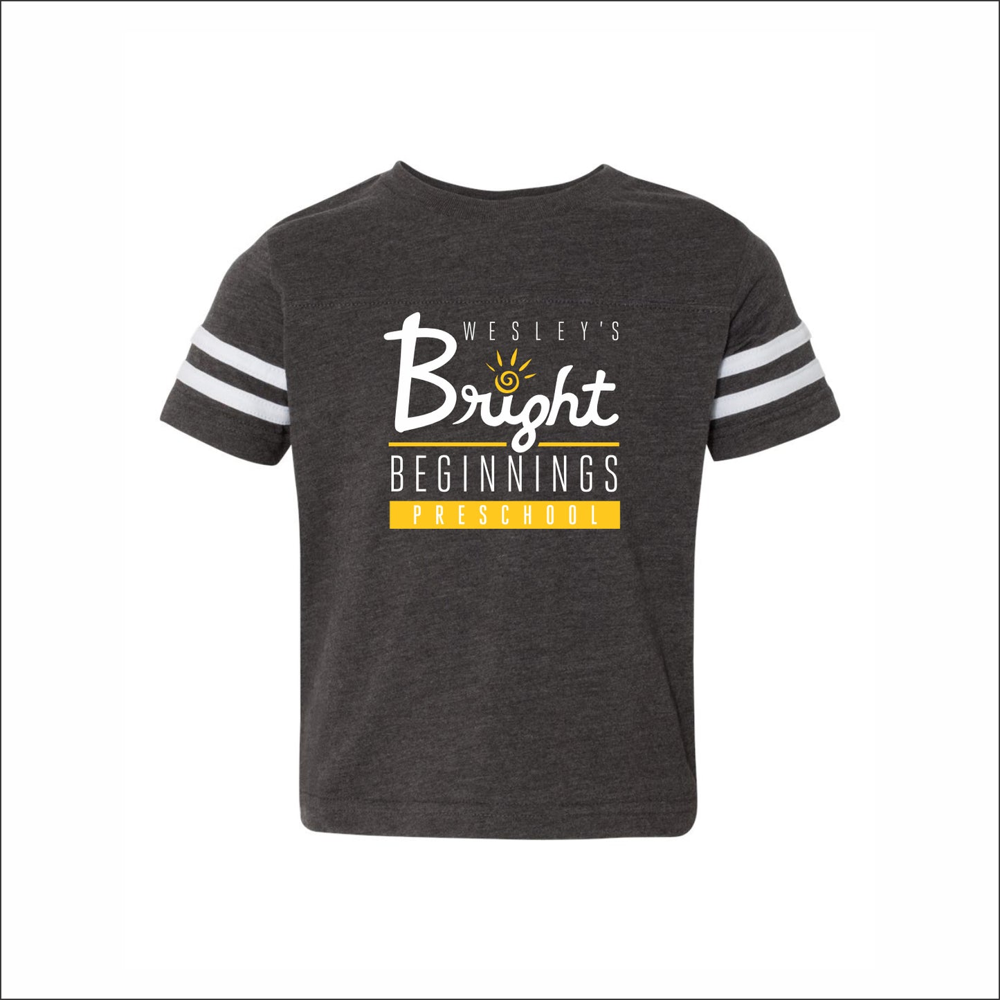 Wesley's Bright Beginnings Toddler Football Fine Jersey Tee