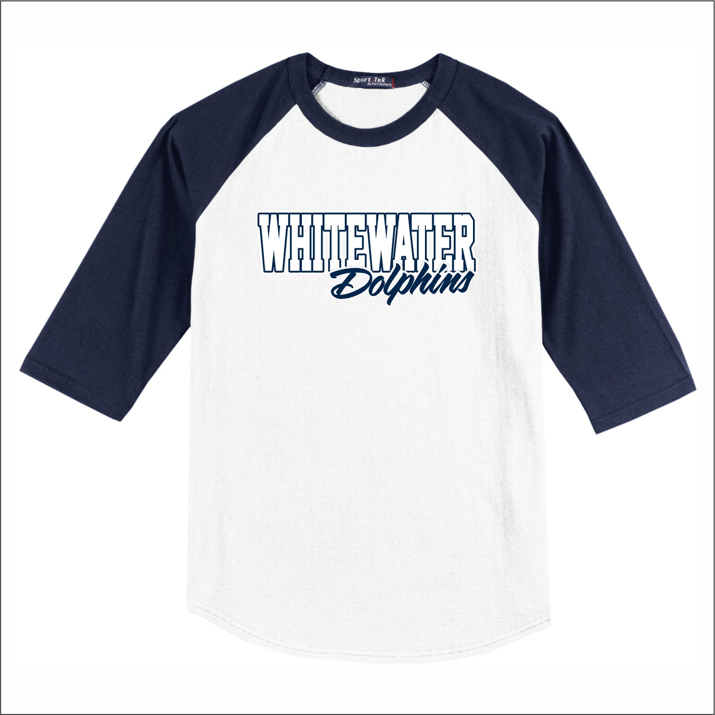 Whitewater Academy 3/4 Sleeve Baseball T-shirt - Des. B