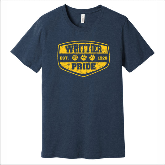 Whittier Elementary Heathered Soft Jersey Short Sleeve T-shirt