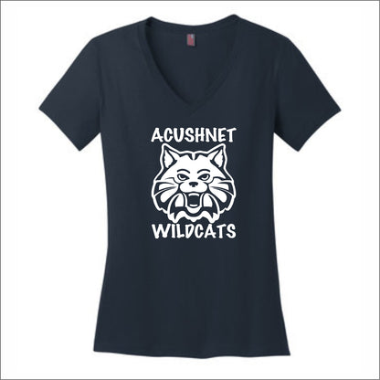 Acushnet Elementary Staff Ladies Perfect V-Neck T-shirt