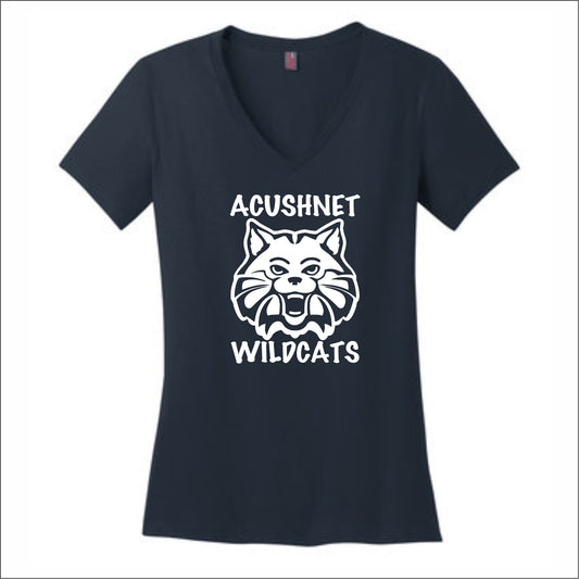 Acushnet Elementary Staff Ladies Perfect V-Neck T-shirt