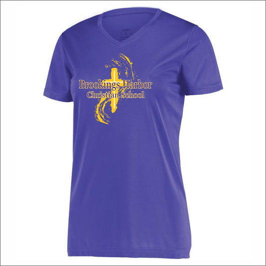 Brookings Harbor Christian Ladies Performance V-Neck T-shirt