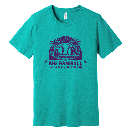 BHS Baseball Heathered Soft Jersey Short Sleeve T-shirt