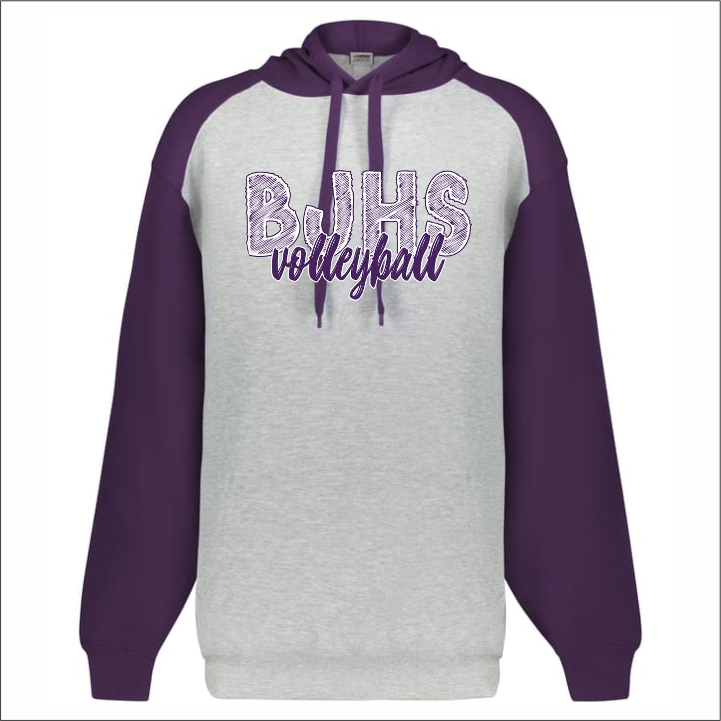 BJHS Volleyball Contrast Hooded Sweatshirt
