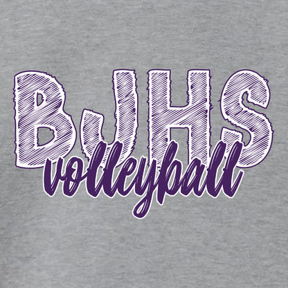 BJHS Volleyball Ladies Micro Rib Raglan Baby Tee