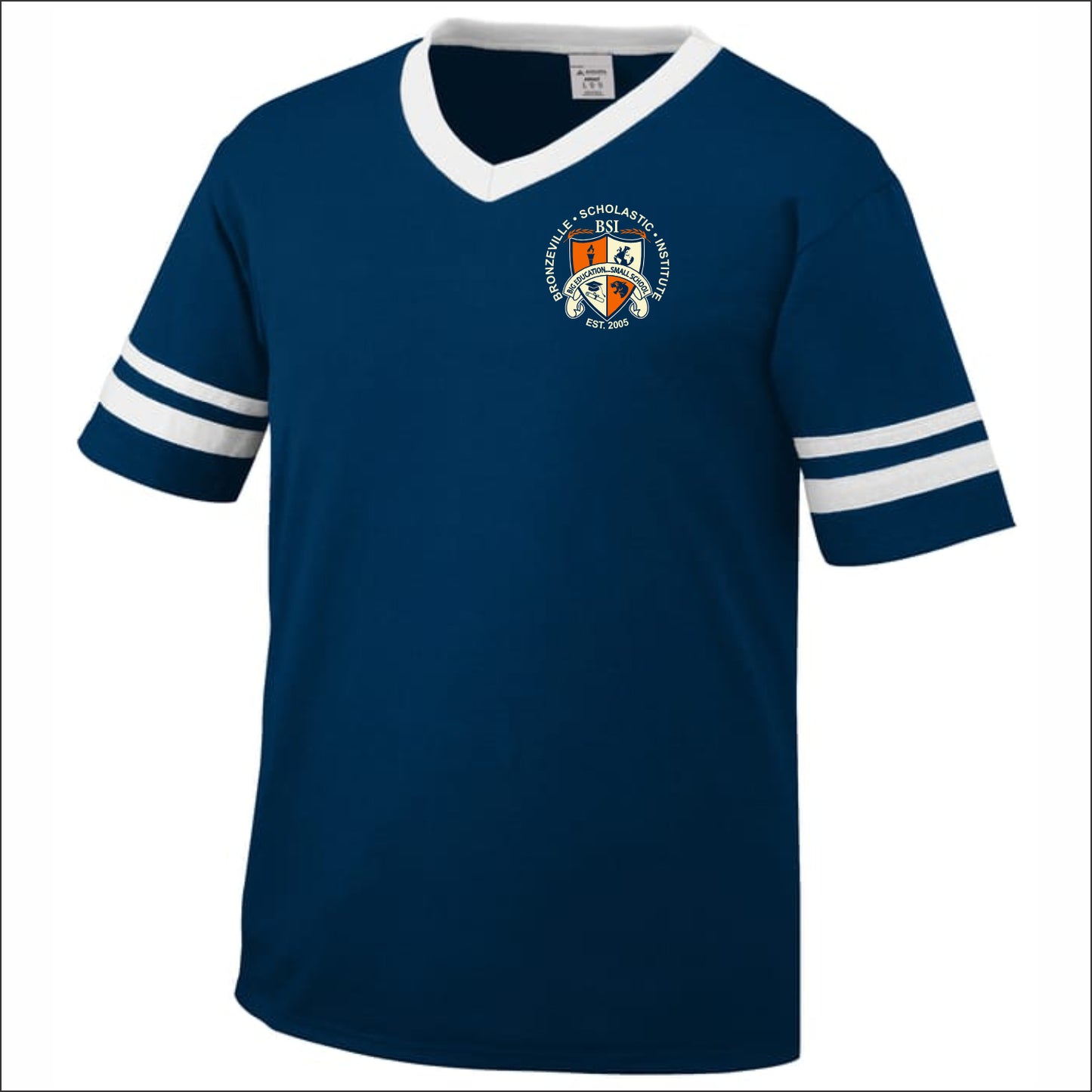 Bronzeville Scholastic Inst. Sleeve Stripe V-Neck Jersey