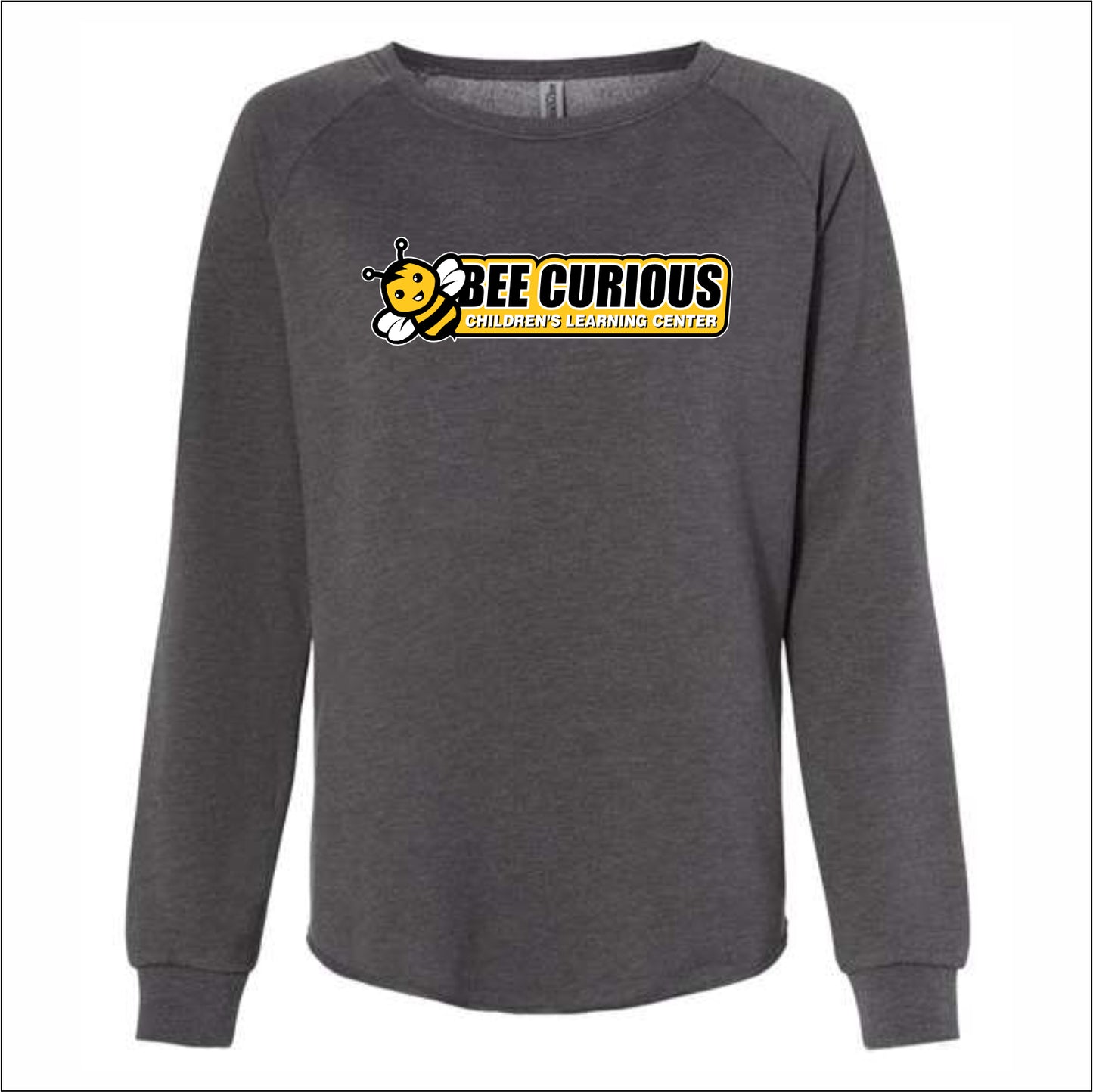 Bee Curious CLC Ladies Wave Wash Crewneck Sweatshirt - Des. A