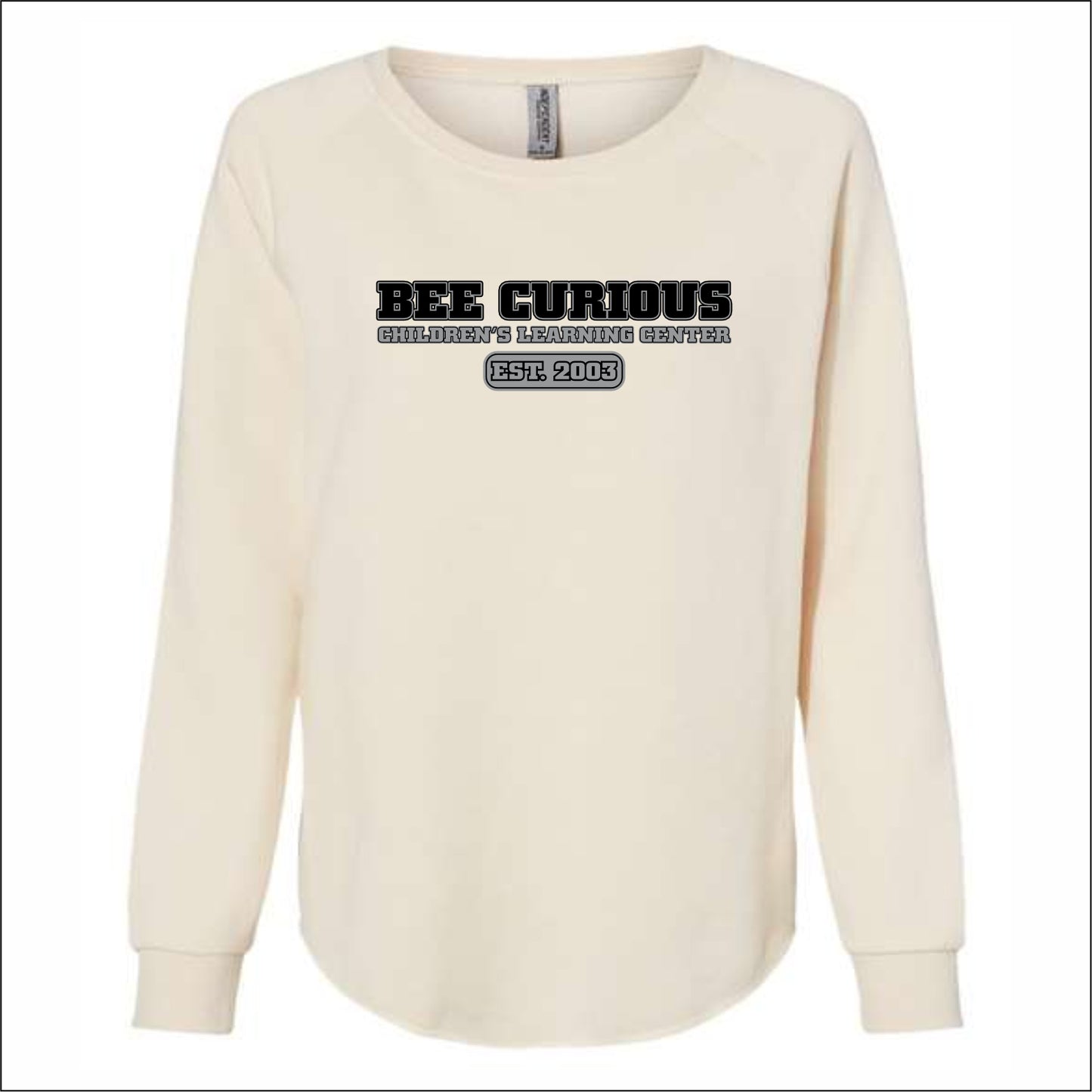 Bee Curious CLC Ladies Wave Wash Crewneck Sweatshirt - Des. B