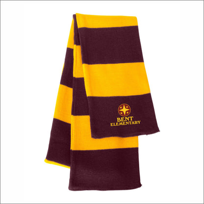 Bent Elementary Rugby-Striped Knit Scarf