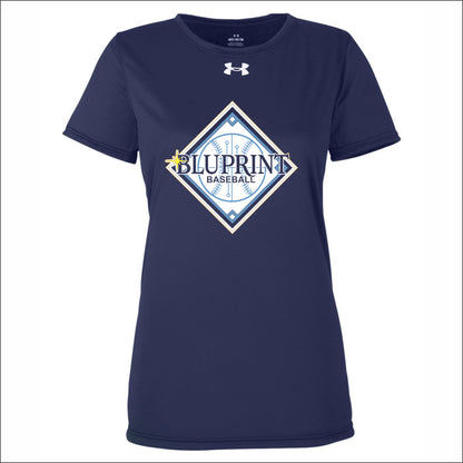Blu Print Baseball Ladies Under Armour Team Tech Performance T-Shirt