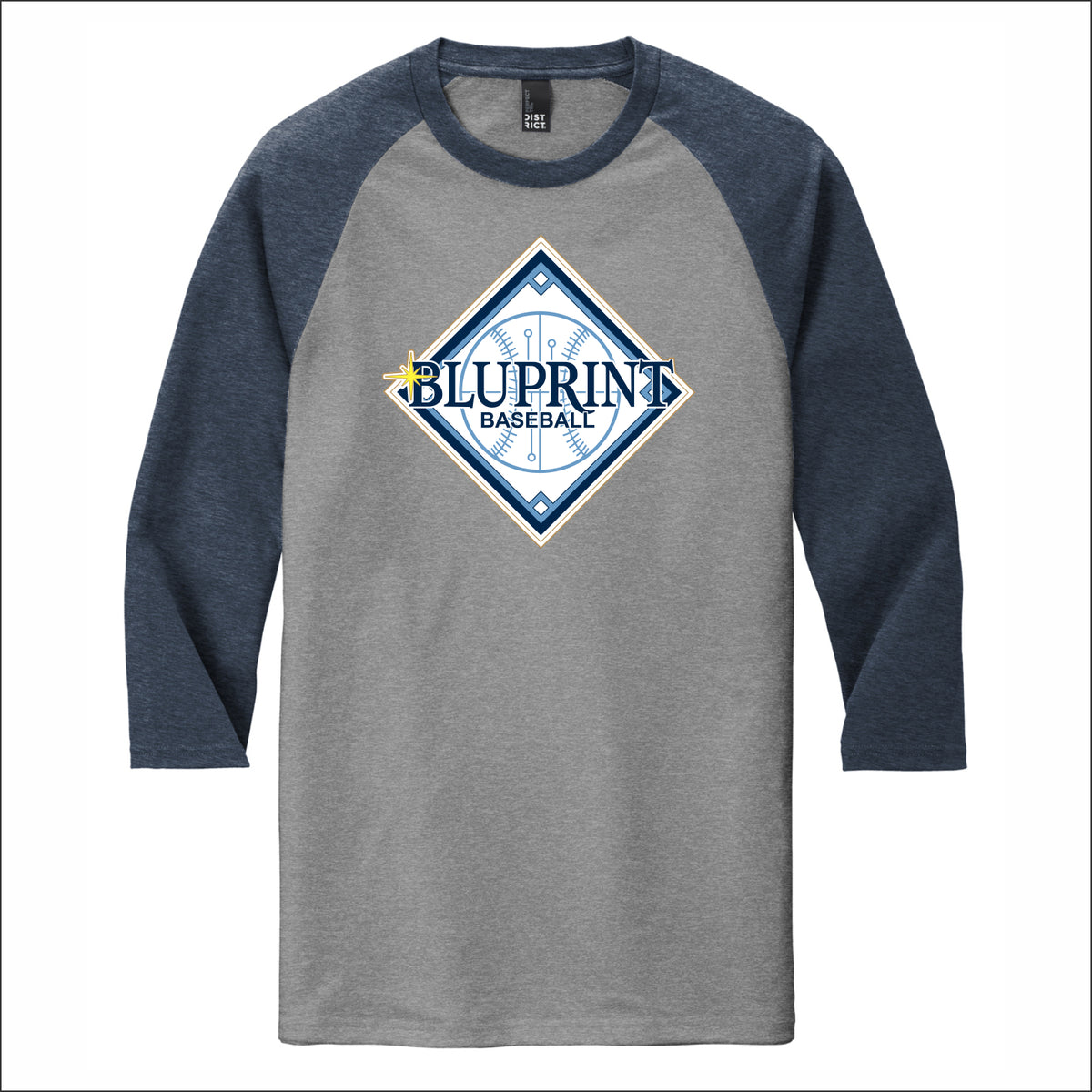 BLU Tri-Blend 3/4 Sleeve Raglan Tee