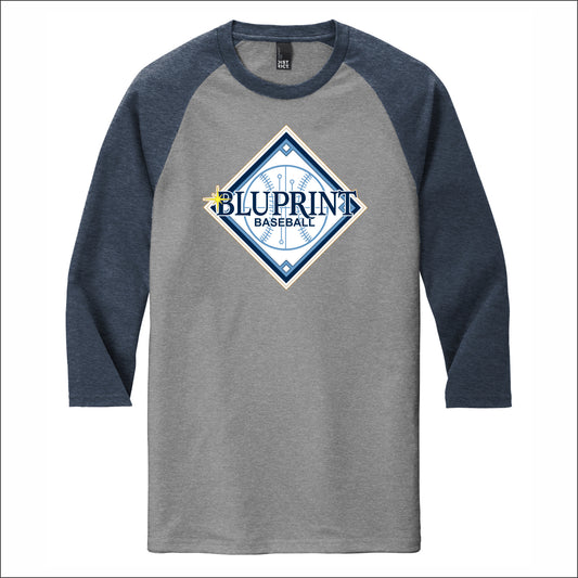 BLU Tri-Blend 3/4 Sleeve Raglan Tee
