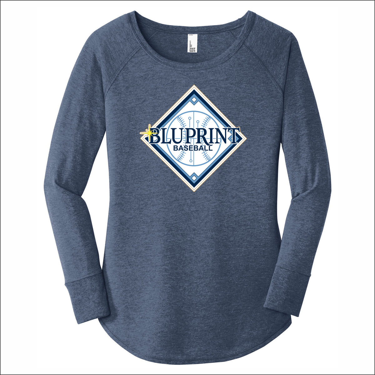BLU Ladies Tri-Blend Long Sleeve Tunic Tee