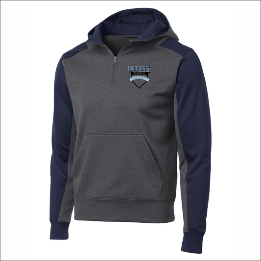 BLU Performance Sport-Tek Colorblock 1/4 Zip Hooded Sweatshirt